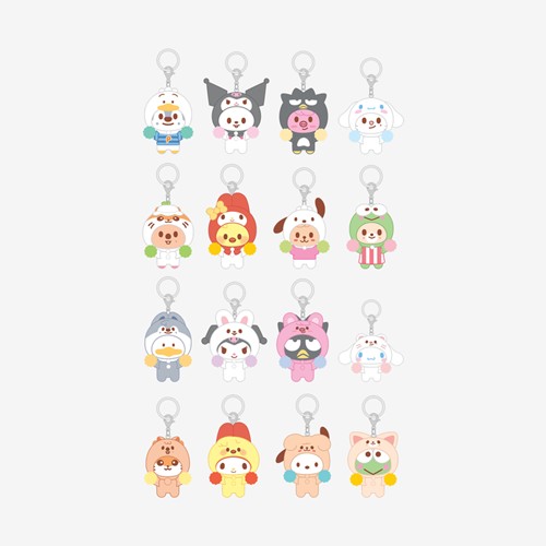 SECRET FLOCKED FIGURE KEYRING (CHEER UP Ver.) Stray Kids SKZOO X SANRIO CHARACTERS