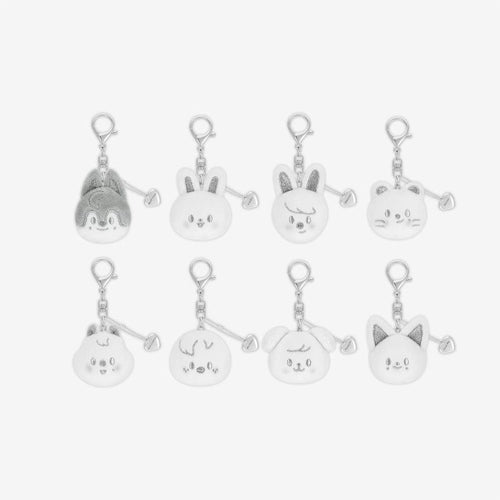 Stray Kids dominATE : celebrATE MD SKZOO FACE KEYRING SILVER Ver.
