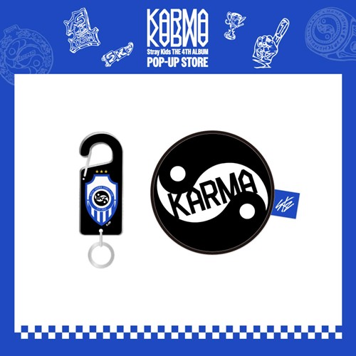 [1ST WEEK POB] Stray Kids KARMA MD 06. ACRYLIC CARABINER & BALL POUCH SET